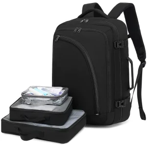 Large Capacity Travel Laptop Backpack School Bag Business 17.3 Inch Computer Bag for Men and Women with 3 Packing Cubes