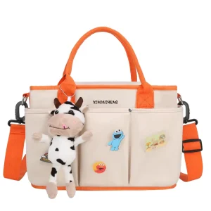 Large Capacity Water Resistant Customizable Print Polyester Backpack Tote Bag Diaper Carrier for Mommy Storage Baby