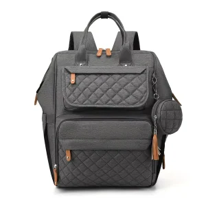 Large Capacity Waterproof Backpack Diaper Bag for Mommy and Baby Polyester with Aluminum Foil Insulation for Milk Storage