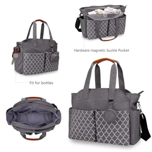 Large Capacity Waterproof Diaper Bag Multifunctional Wear Resistant Mommy Bag Handheld & Crossbody Maternity Bag