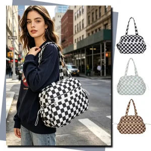 Large Capacity Waterproof Duffel Bag For Unisex Fashion Casual Travel Bag With Shoe Bag Simple Luggage Bag