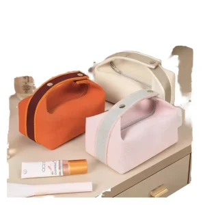 Large Capacity Waterproof Makeup Bag Fashion Portable Travel Storage Cosmetic Case Zipper Solid Color Handheld