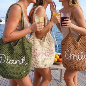 Large Capacity Women Travel Summer Beach Bag Portable Handbag Custom Logo Casual Vacation Style Tote Bag