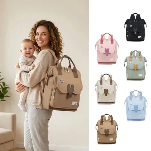 Large Capacity Women’s Outdoor Baby Diaper Bag Lightweight Mommy Backpack with Bottle Compartment