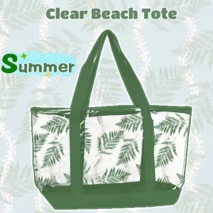 Large Capacity Zipper PVC Eco Friendly Grocery Tote Bag Hawaiian Print Custom Color Summer Beach Tote for Daily