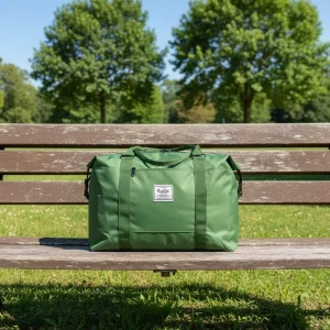Large Custom Waterproof Canvas Travel Duffel Bag with Zipper Closure Unisex Carry-On Size for Gym Beach Pool Sports & Fitness