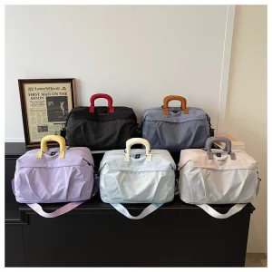 Large Gym Bag Grid Splicing Duffle Bag Luggage Sleeve Padded Handle Embroidery Letter Removable Cross Strap Yoga Travel Handbag