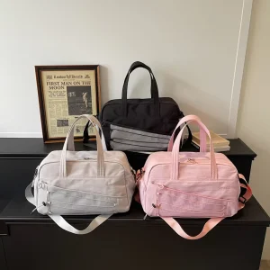 Large Gym Bag Multi Mesh Pocket Duffle Bag Embroidery Logo Double Hand Straps Detachable Cross Strap Yoga Sport Travel Handbag