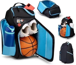 Large Gym Bag for Youth Boys Girls Basketball Soccer Cleats Water Bottles for School Volleyball