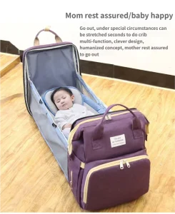 Large Multifunction Maternity Backpack Baby Sleeping Bed Vintage Style Diaper Bag USB Thermal Travel Backpack