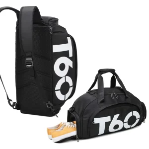 Large Multifunctional Waterproof Nylon Sports Backpack Travel Carry Bag Gym Duffel Bag With Shoe Compartment