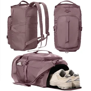 Large Waterproof Nylon Carry Duffle Bag Fashionable Weekender Sports Shoulder Bag Shoes Compartment Polyester Unisex Travel Bag