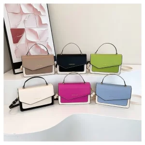 Latest Design Fashion Ladies Handbag Candy Color Single Cover Waterproof PU Material Small Bags China Supplier