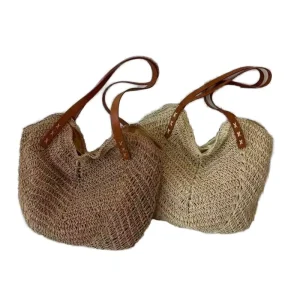 Latest Fashion Summer Holiday Woven Straw Beach Bags Boho Knit Single Shoulder Tote Bag for Women