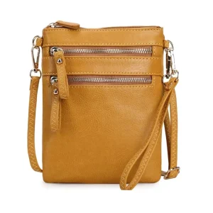 Leather Crossbody Bags for Women Multi Pocket Crossbody Purse with Adjustable Strap Soft Durable Leather Purse