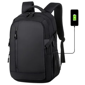 Leisure Laptop Backpack Large Capacity Men’s Business Computer Bags With USB Charging Port Lightweight Student Bags