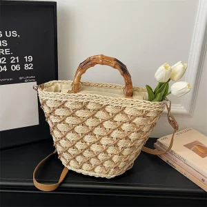 Light Classic Women Woven Tote Bags Lady Shoulder Straw Hand Bags High Quality Brand Fashion Ladies Handbags