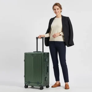 Lightweight Durable Aluminum Magnesium Alloy Travel Trolley Case with Laptop Compartment
