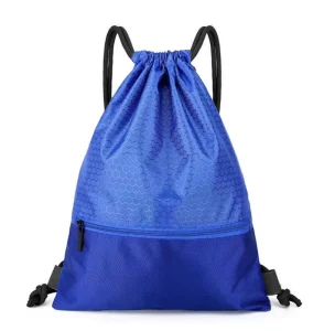 Lightweight Foldable Gym Bag Sturdy Polyester Drawstring Backpack for Sports Hiking Travel Camping with Shoulder Strap
