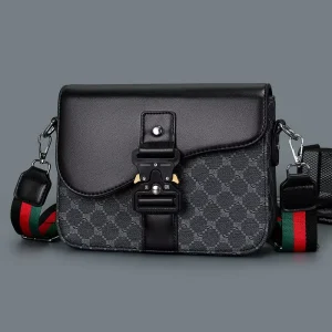 Lightweight PU Leather Trim Business Messenger Bag Unisex Anti-Theft Luxury Crossbody Style