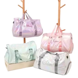 Lightweight Portable Sport Unisex Overnight Duffel Bag Custom Iridescent Travel Holographic Laser Cute Gym Bag Luxury Waterproof