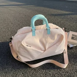 Lightweight Solid Color Crossbody Bag Stylish Large Capacity Custom Duffle Bag Minimalist Luggage Travel Bag for Vacation