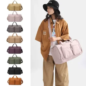 Lightweight Travel Duffel Bag with Shoe Compartment Gym Sports Weekender Carry on Luggage Tote with Adjustable Strap