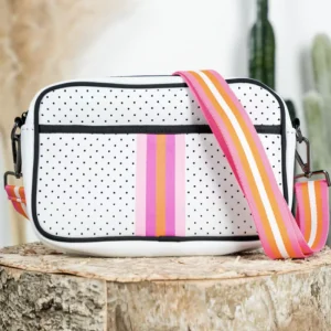 Lightweight Waterproof Box Shape Vintage Style Camera Bag Neoprene Messenger Pouch with Stripe