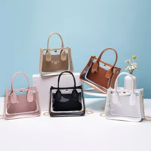 Lightweight Waterproof Casual Handbags Transparent PVC Women’s Shoulder Bag Casual Small Bag with Zipper
