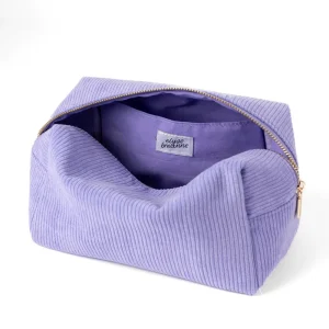 Lilac Purple American Mahjong Carrier Custom Corduroy Mahjong Tile Bag Zipper Pouch for Travel Storage