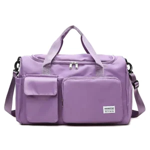 Logo Fashion Nylon Zipper Waterproof Portable Unisex Duffle Bag for Sports Gym Travel