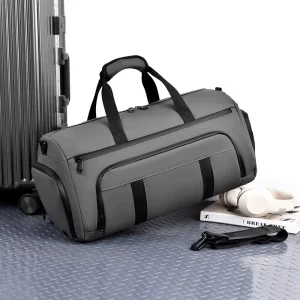 Logo Oxford Waterproof Unisex Duffle Bag Large Capacity Pure Color Durable Gym Portable