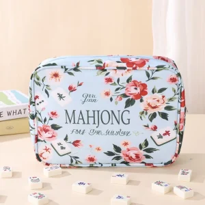 Long Lasting Retro Floral Design Mahjong Storage Bag Large Capacity Portable Multi purpose Organizer For Mahjong Game Cosmetics