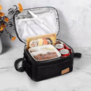 Lunch Bag for Men Women Insulated Reusable Lunch Box Leakproof Cooler Tote Bag Freezable with Adjustable Shoulder Strap