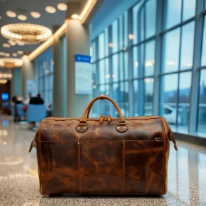 Luxury Cowhide Overnight Luggage Bags Waterproof Leather Duffel Bag Genuine Leather Travel Bag for Men Weekender Duffle Bags