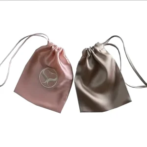 Luxury Dance New Design Custom Logo Printed Soft Satin Silk Dust Drawstring Bag for Underwear