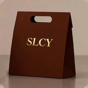Luxury Die Cut Handles Design Shopping Packaging Custom Gift Make up Beauty Durable Brown Reusable Jewelry Shopping Paper Bags