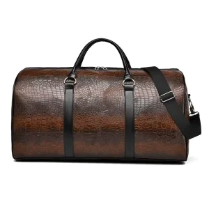 Luxury Duffle Leather Bag Custom Travel Gym Weekender Large Capacity Unisex Pu Leather Duffle Bag