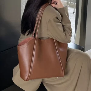 Luxury Fashionable Genuine Leather Women’s Bag with Simple Design Wings Shoulder Bag Large Capacity Casual Tote Bag