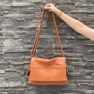 Luxury Full Grain Leather Shoulder and Cross Body Bag with Adjustable Strap for Women