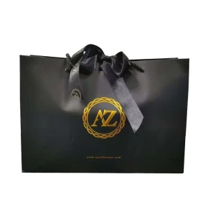 Luxury Matte Black Paper Gift Shopping Packing Bag Clothing Shopping Gift Jewelry Wine Paper Bag