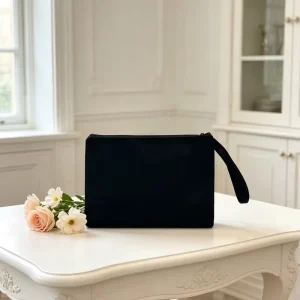 Luxury Modern Velvet Mahjong Tile Pouch Wrist Strap Zippered Dustproof Multi Use 7 Colors Portable Travel Storage Bag
