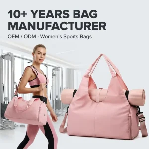 Luxury Pink Duffel Bag Gym Bag Women Men Custom Logo Tactical Duffle Gym Bag with Yoga Mat Holder and Shoe Compartment