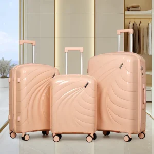 Luxury Simple Modern Waterproof Lightweight PP 4-Wheel Luggage Set Combination Lock Polyester Lining Cartoon Customizable