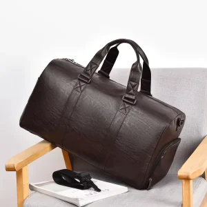 Luxury Sports Travel Bag High Quality PU Leather with Big Capacity Waterproof Packing Organizer and Zipper Closure