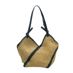 Luxury Straw Woven Shopping School Travel Shoulder Bags