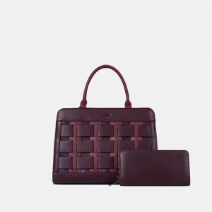 Luxury Structured Handbags for Women Braided Design Style Women Handbag with Wallet Set for Daily Use