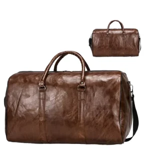 Luxury Water Resistant PU Leather Large Capacity Eco Friendly Lightweight Multi Functional Gym Travel Bag Handbag Unisex Durable