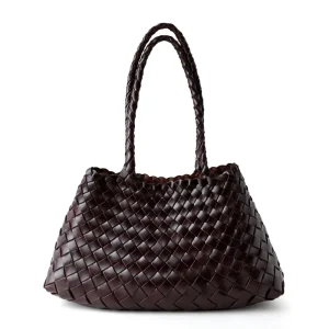 Luxury Women Genuine Leather Braided Handmade Woven Handbag Cowhide Basket Tote Shopping Bag Customs Logo