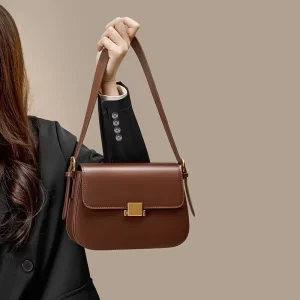 Luxury genuine leather women shoulder bag designer handbags for ladies top quality brand with dust bag custom logo